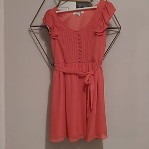 Coral button up sun dress